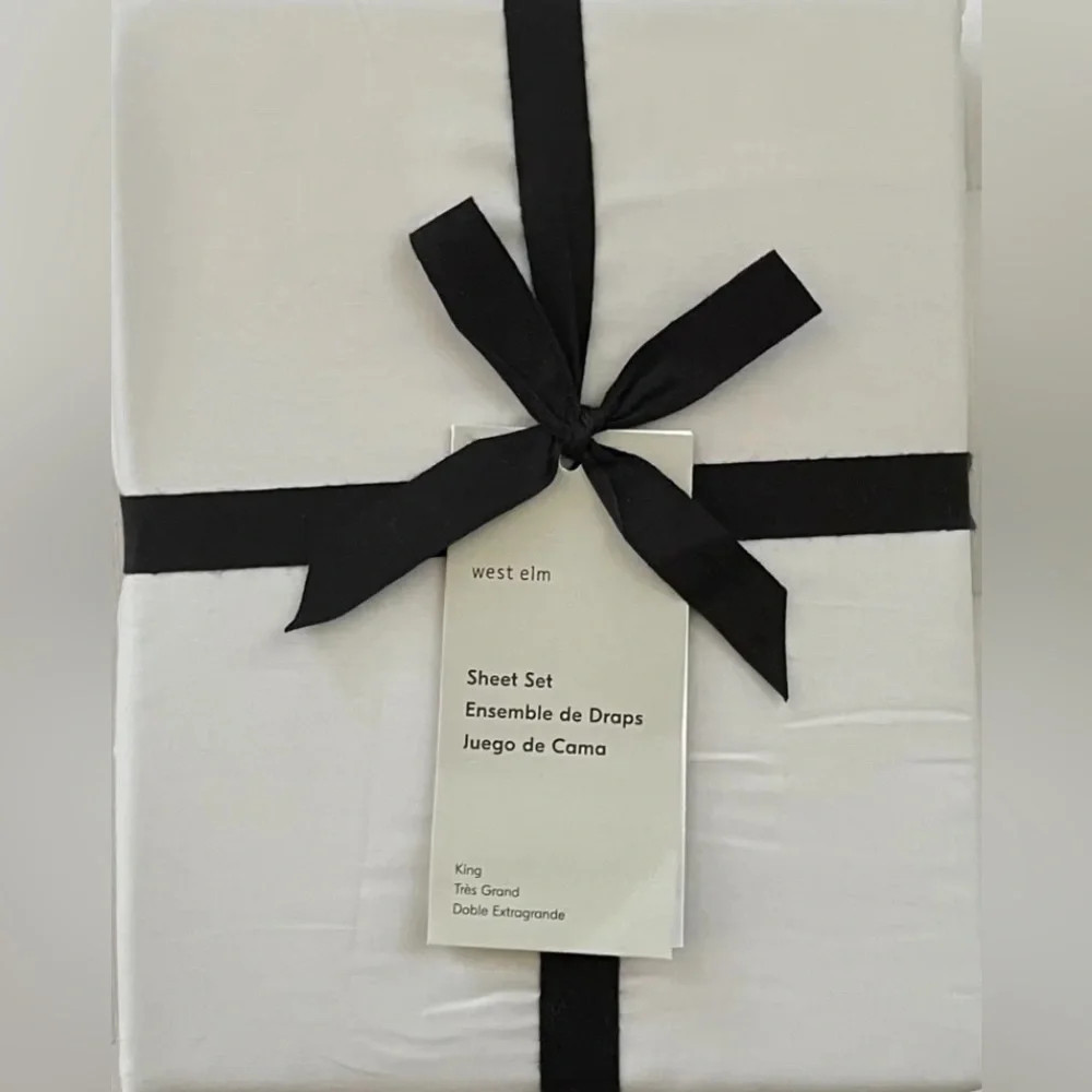 West Elm SILKY TENCEL Sheet Set King Frost Gray Luxurious Brand New